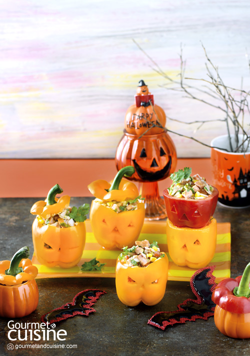 สลัดในถ้วยพริกหวาน