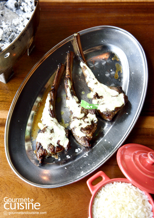 Grilled Lamb Chops with Yoghurt Sauce and Basmati Rice