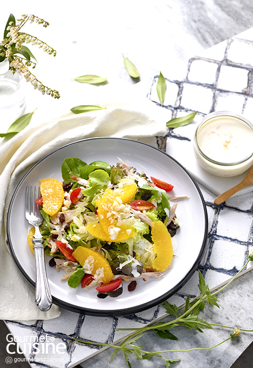 Shredded Chicken Salad with Yogurt Dressing