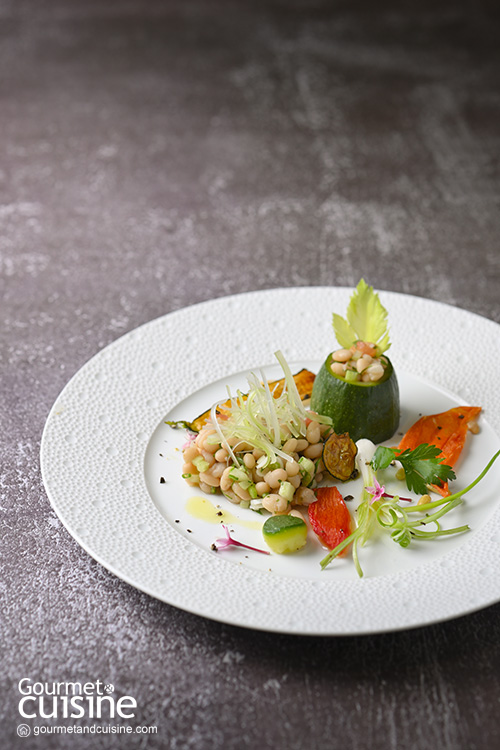 White Beans, Celery & Pine Nuts Salad, Zucchini, Olive Oil-Parsley Dressing