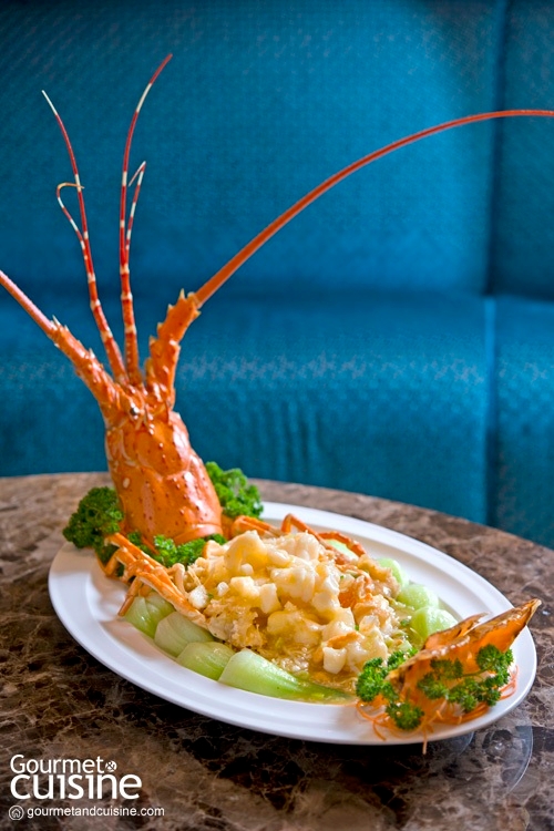 กุ้งมังกรอบหมี่ยอดซุป