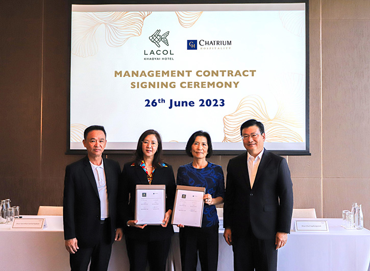 ชาเทรียม ฮอสพิทอลลิตี้ จับมือเซ็นต์สัญญาบริหาร ในนาม ลาโค่ เขาใหญ่ - เอ ชาเทรียม คอลเลคชั่น กับบริษัทก่อเกียรติ เขาใหญ่ จำกัด