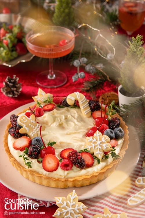 ทาร์ตผลไม้ครีมชีสและเพสตรีครีม Cream Cheese and Pastry Cream Fruit Tart