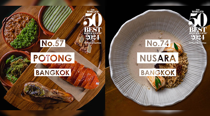 The World's 50 Best Restaurants เผยลิสต์ร้านอาหารประจำปี 2024 ในอันดับที่ 51-100 โดยมีร้าน Potong และ Nusara จากกรุงเทพฯ ติดอันดับที่ 57 และ 74'