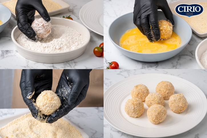 Arancini with Tomato Soup อารันชีนีกับซุปมะเขือเทศ