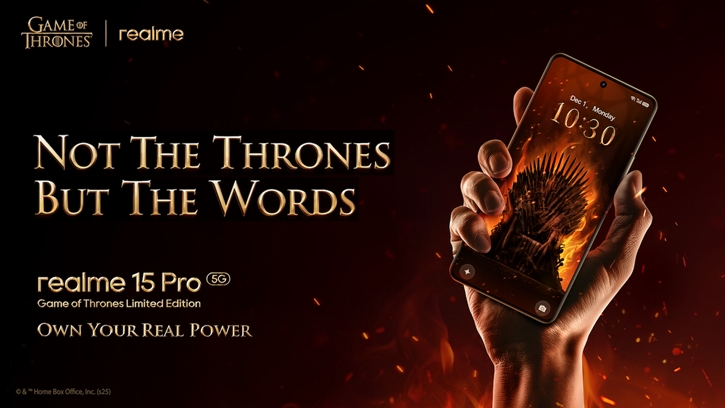 ที่สุดแห่งสมาร์ตโฟนครอสโอเวอร์ 2025! realme ผนึกกำลัง Warner Bros. เปิดตัวรุ่นพิเศษ “realme 15 Pro Game of Thrones Limited Edition”