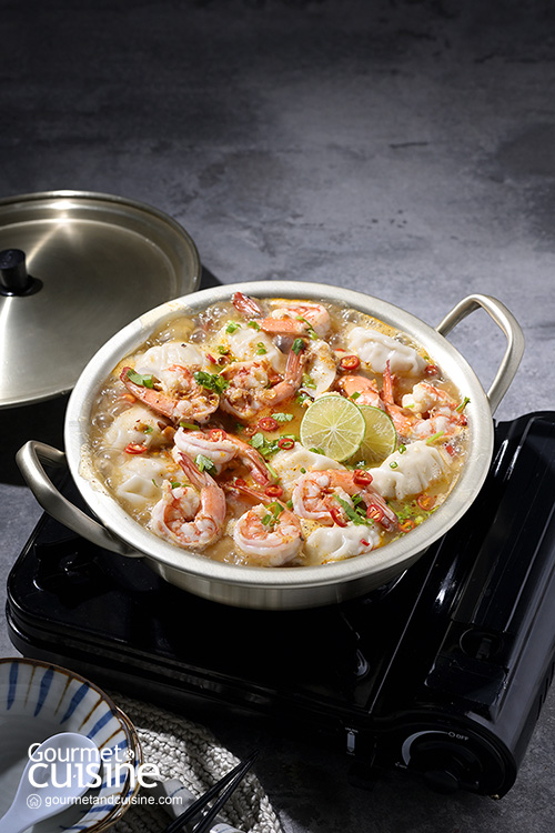 เกี๊ยวต้มยำกุ้งหม้อไฟ